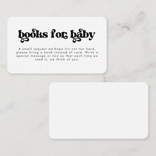 Retro Books voor Baby shower Enclosure Kaart (Voorkant / Achterkant)