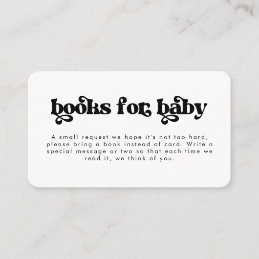 Retro Books voor Baby shower Enclosure Kaart (Voorkant)