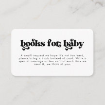 Retro Books voor Baby shower Enclosure Kaart