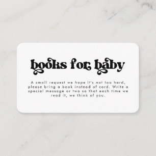 Retro Books voor Baby shower Enclosure Kaart