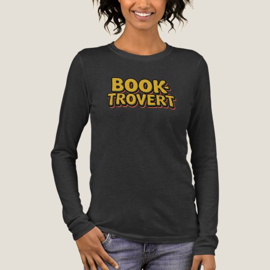 Retro Booktrovert Grappige Leeswoordspeling Tri-Blend Shirt (Voorkant)