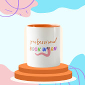 Retro Bookworm leesliefhebbers gepersonaliseerd Tweekleurige Koffiemok