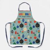 Retro Boom Speelgoed Kerstversiering Mama Kerstmis Schort (Voorkant)