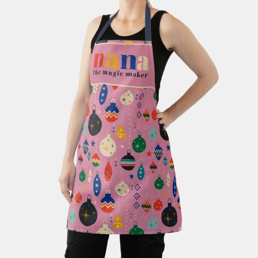 Retro Boom Speelgoed Ornamenten Oma Kerst Keuken Schort (Insitu)