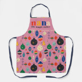 Retro Boom Speelgoed Ornamenten Oma Kerst Keuken Schort (Voorkant)