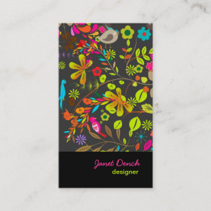 Retro Boom van PixDezines, neonkleuren/diy Visitekaartje