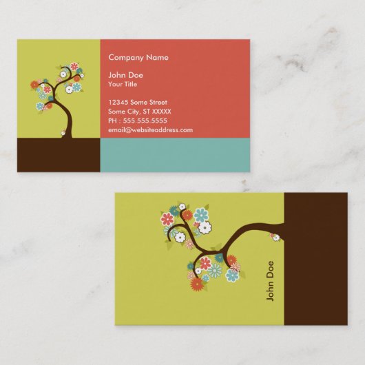 retro boom visitekaartje (Voorkant / Achterkant)