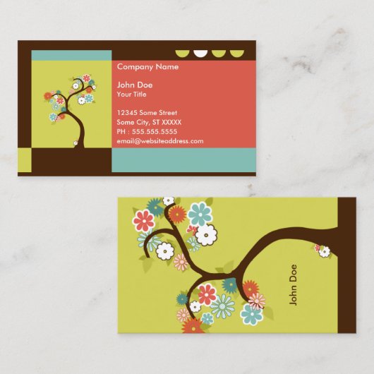 retro boom visitekaartje (Voorkant / Achterkant)