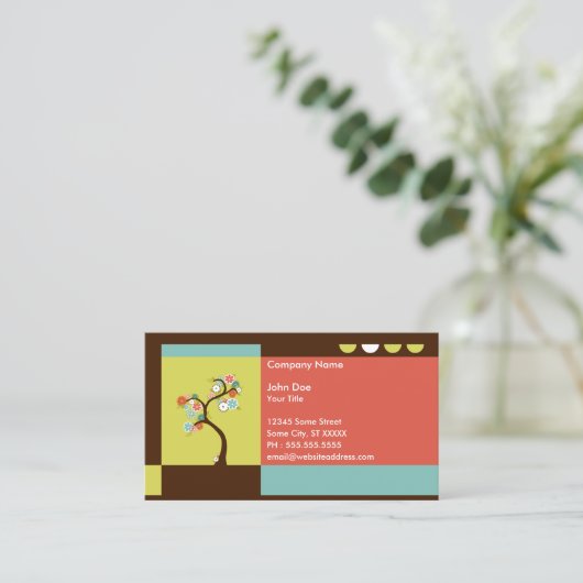 retro boom visitekaartje (Staand voorkant)