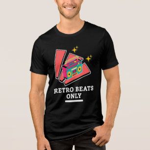 Retro Boombox 80s 90s Vintage Muziek Beats Tri-Blend Shirt