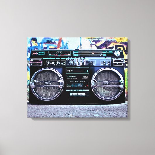 Retro Boombox –  audio Canvas Afdruk (Voorkant)