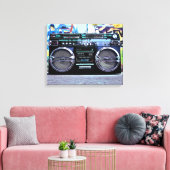 Retro Boombox –  audio Canvas Afdruk (Insitu (Woonkamer))
