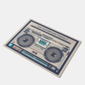 Retro Boombox Beige Deurmat (Schuin)