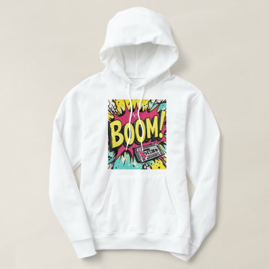 Retro Boombox Blast Hoodie (Design voorkant)