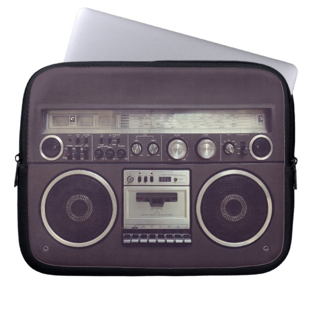 Retro Boombox Cassette Player Funny-laptophoes Laptop Sleeve (Voorkant)