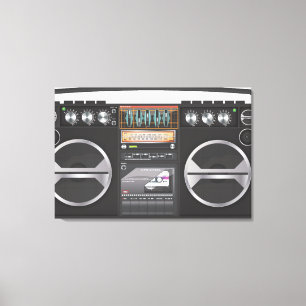 Retro Boombox Ghetto Blaster Canvas Afdruk