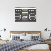 Retro Boombox Ghetto Blaster Canvas Afdruk (Insitu (Slaapkamer))