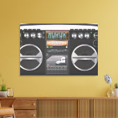 Retro Boombox Ghetto Blaster Canvas Afdruk (Insitu (Woonkamer))