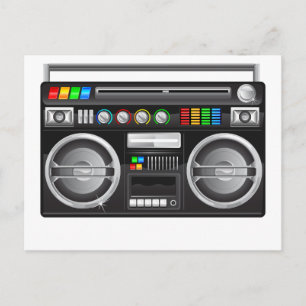 retro boombox ghetto blaster grafisch briefkaart