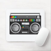 retro boombox ghetto blaster grafisch muismat (Met muis)