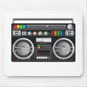 retro boombox ghetto blaster grafisch muismat