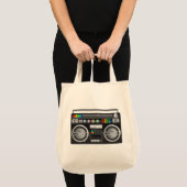 retro boombox ghetto blaster grafisch tote bag (Voorkant (product))