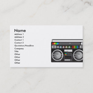 retro boombox ghetto blaster grafisch visitekaartje