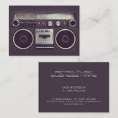 Retro Boombox Ghetto Blaster Music visitekaartje (Voorkant / Achterkant)