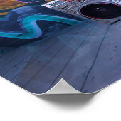 Retro Boombox Girl door Bill Tracy Poster (Hoek)