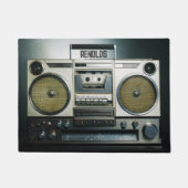 Retro Boombox Grey Deurmat (Voorkant)