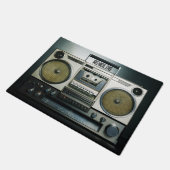 Retro Boombox Grey Deurmat (Schuin)