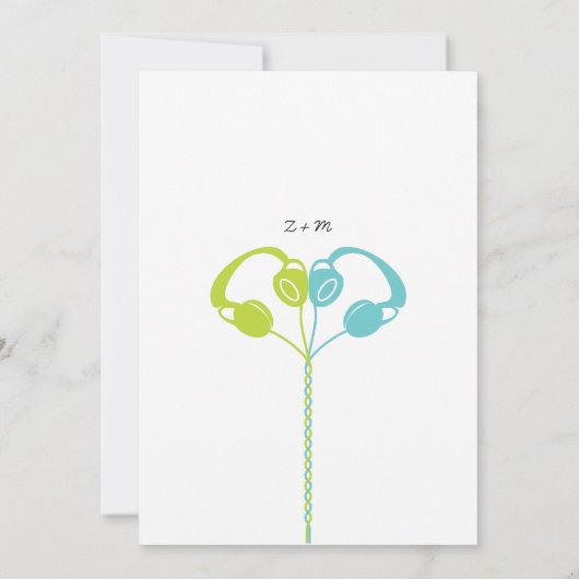 Retro Boombox Indie Mixtape Bruiloft Blauw / Limoe Kaart (Achterkant)