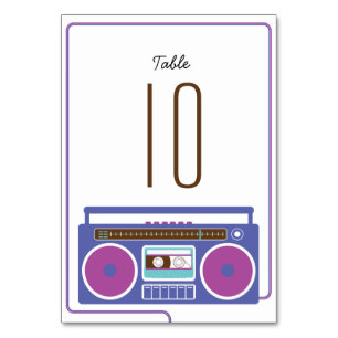 Retro Boombox Indie Mixtape Bruiloft Paarse / Blau Kaart