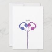 Retro Boombox Indie Mixtape Bruiloft (Paarse/Blauw Kaart (Achterkant)