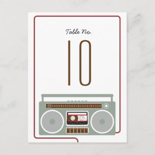 Retro Boombox Indie Mixtape Bruiloft Rood / Zwart Briefkaart