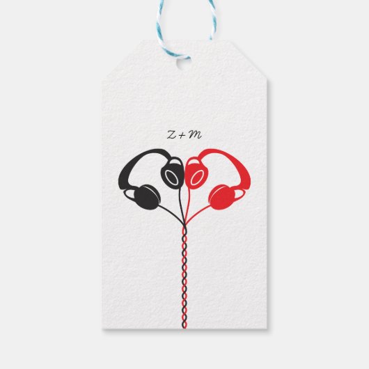 Retro Boombox Indie Mixtape Bruiloft Rood / Zwart Cadeaulabel (Achterkant)