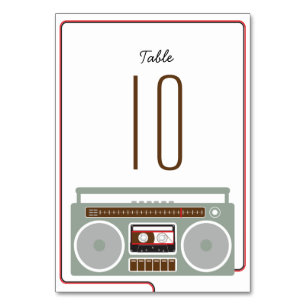 Retro Boombox Indie Mixtape Bruiloft Rood / Zwart Kaart