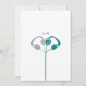 Retro Boombox Indie Mixtape Wedding (Blauwgroen /  Kaart (Achterkant)