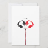 Retro Boombox Indie Mixtape Wedding (BW / Rood) Kaart (Achterkant)