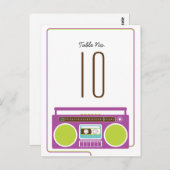 Retro Boombox Indie Mixtape Wedding (Paars/Limoen) Briefkaart (Voorkant / Achterkant)