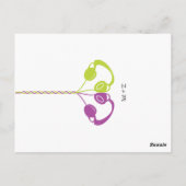 Retro Boombox Indie Mixtape Wedding (Paars/Limoen) Briefkaart (Achterkant)