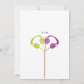 Retro Boombox Indie Mixtape Wedding (Paars/Limoen) Kaart (Achterkant)