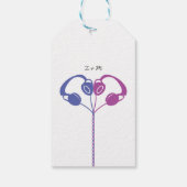 Retro Boombox Indie Mixtape Wedding Paarse Indigo Cadeaulabel (Achterkant)