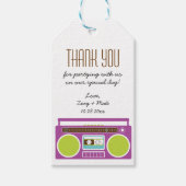 Retro Boombox Indie Mixtape Wedding Paarse Limoen Cadeaulabel (Voorkant)