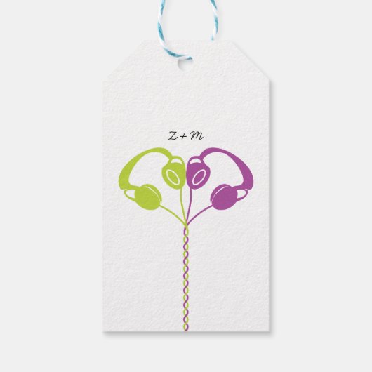 Retro Boombox Indie Mixtape Wedding Paarse Limoen Cadeaulabel (Achterkant)