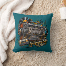 Retro Boombox "Leven klinkt beter met muziek"