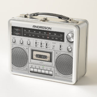 Retro Boombox Lunchbox met Naam