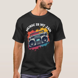 Retro boombox muziek is mijn jam t-shirt