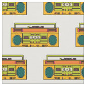retro boombox patroon stof (Close Up)