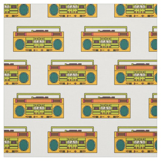 retro boombox patroon stof (Swatch)